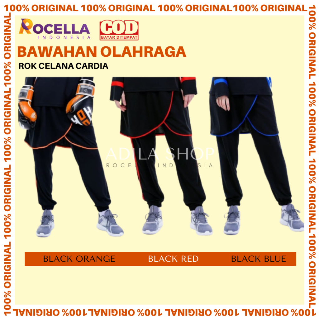 ROCELLA Rok Celana Cardia Rok Celana Jogging Sepeda Rok Celana Olahraga Celana Olahraga Sepeda