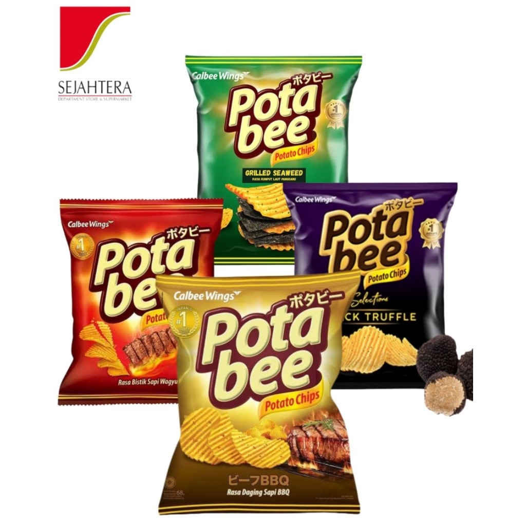 

PotaBee Potato Chips ( Sapi panggang,Rumput Laut,Black Truffle.Bistik Sapi Wagyu ) 68gr