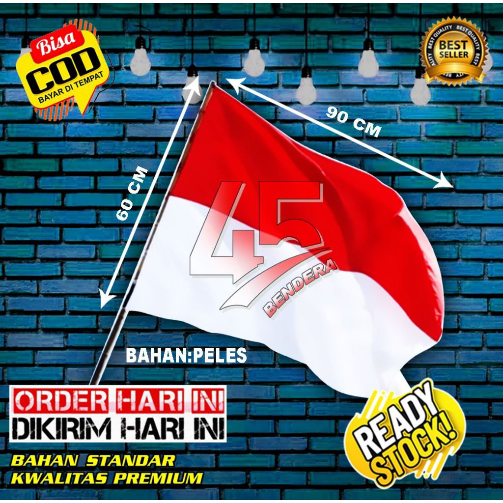 BENDERA MERAH PUTIH KAIN PELES UKURAN KECIL