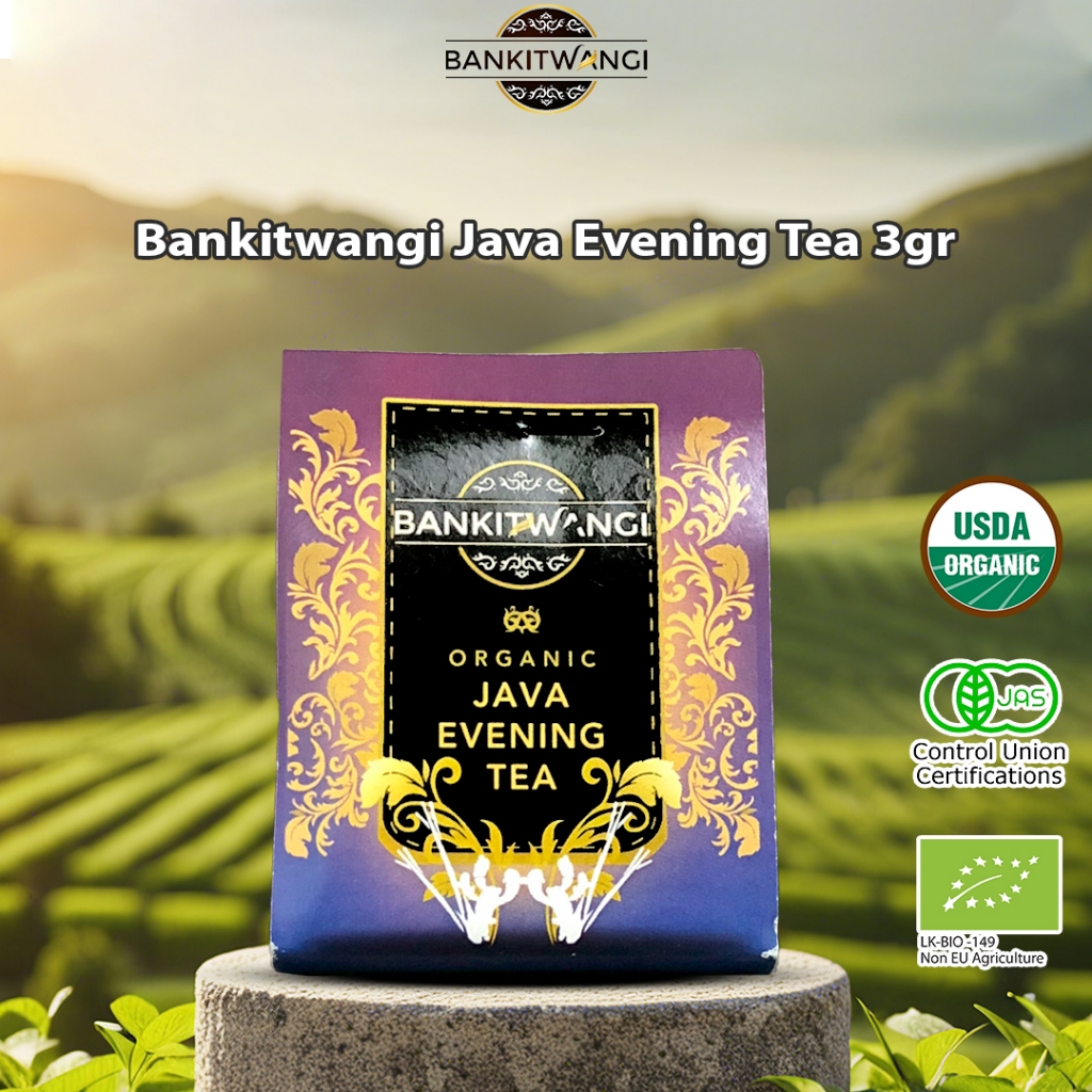 

Bankitwangi Organic Java EveningTea Sachet 3gr - Teh Hitam, Jahe & Sereh Organik Kemasan Sachet