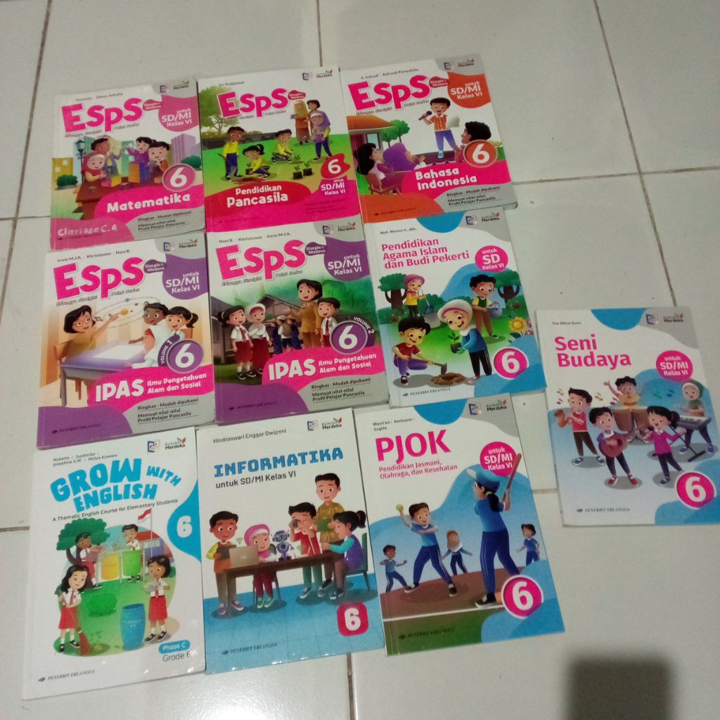 Buku Bekas Esps Matematika, Esps Pendidikan Pancasila, Esps Bahasa Indonesia, Esps Ipasbvolume 1, 2,