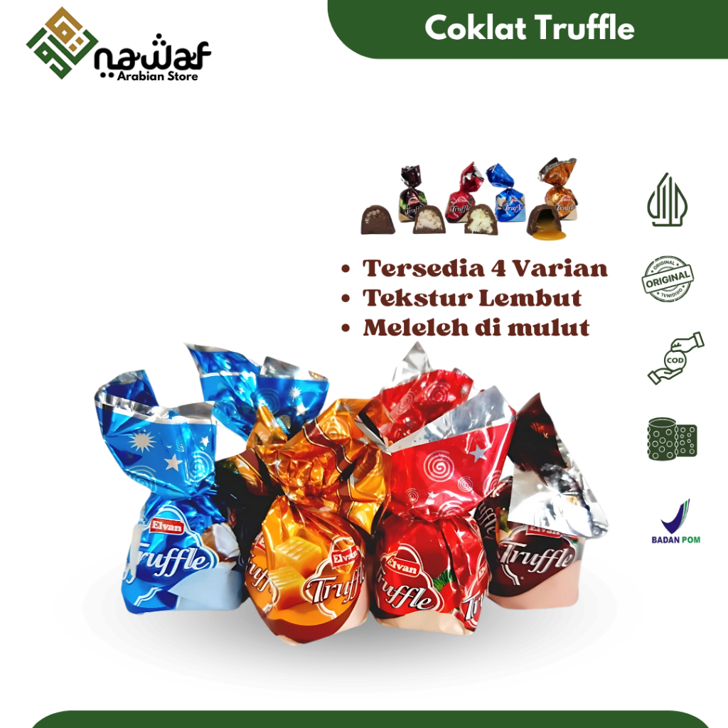 

Coklat Arab Truffle 1 Kg Coklat Turkey / Turki Elvan Truffle Mix