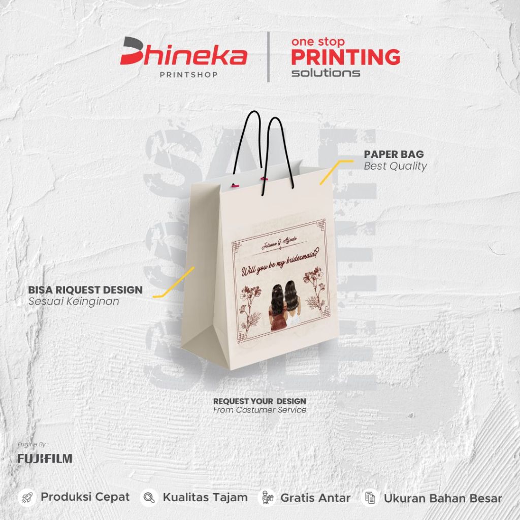 

Cetak Print Custom Bikin Paper Bag Totebag ShoppingBag Branded Fullcolour Laminasi Fullprint