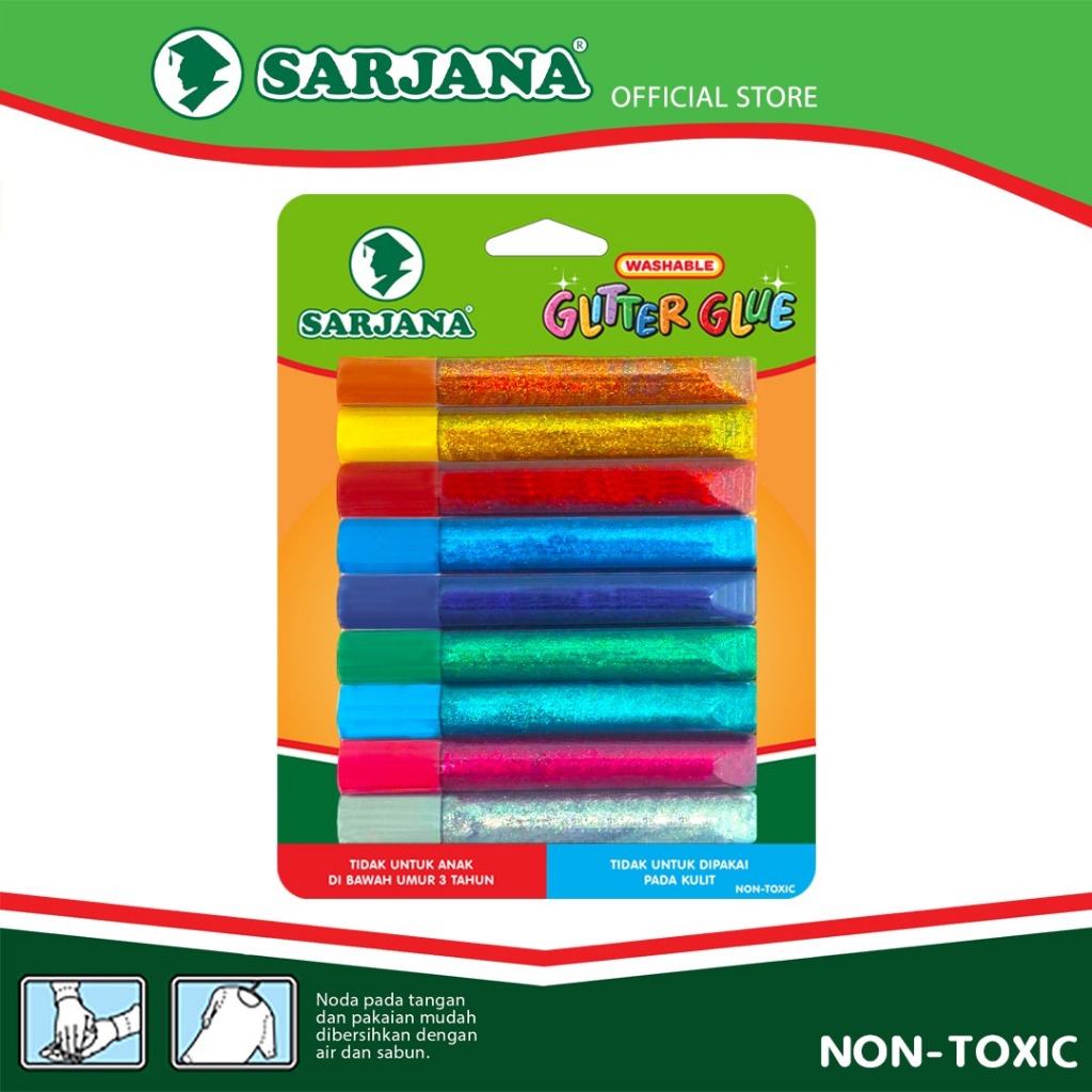 

SARJANA GLITTER GLUE 9 WARNA BESAR