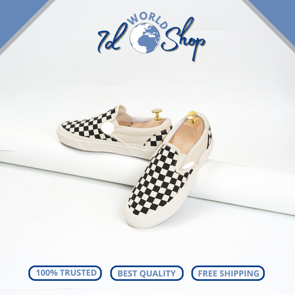 ID World Shop - Sneakers Slip On Vault OG Checkerboard Black White 100% BNIB