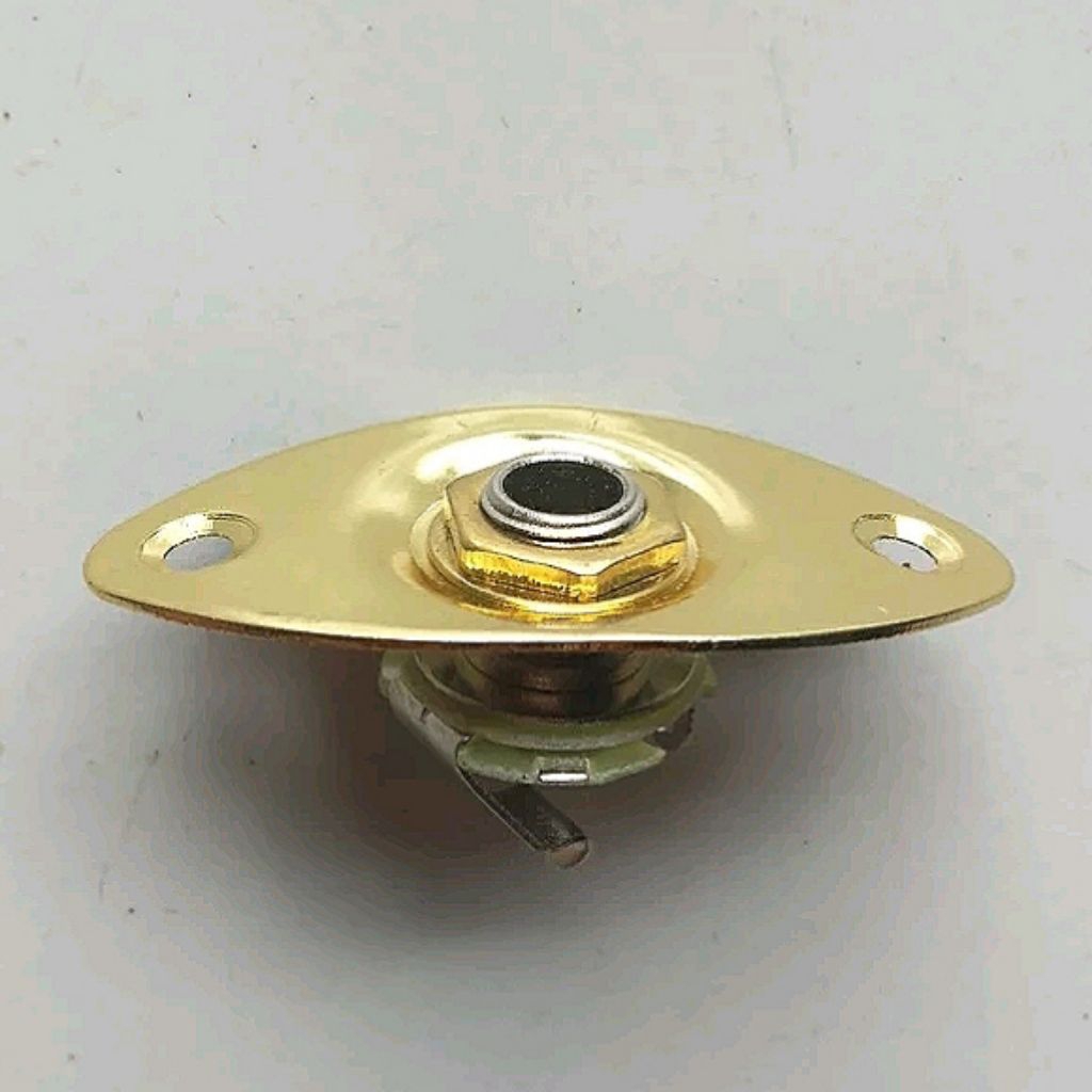 plat jek oval plate jack gitar & bass elektrik import bisa utk ibanez cort yamaha jackson hamer kram