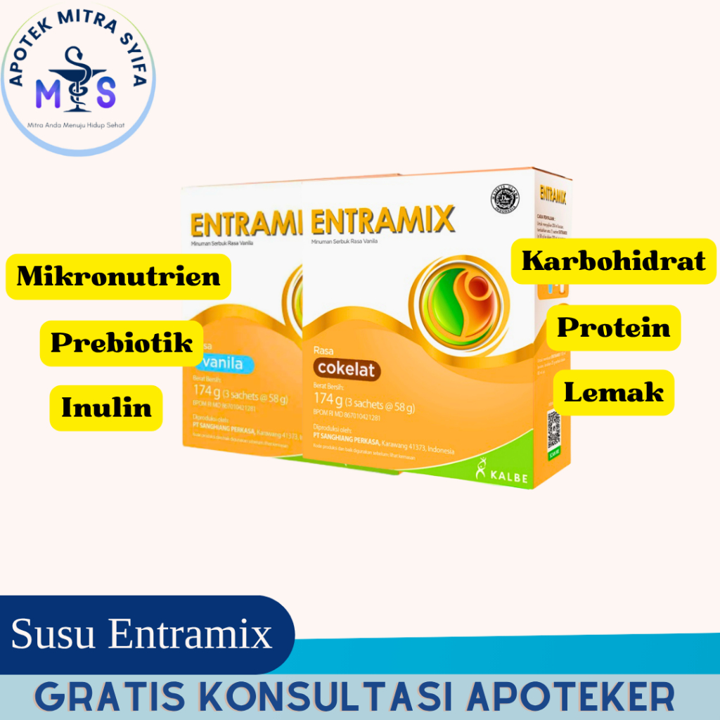 

Susu Entramix 174gr Rasa Coklat dan Vanila