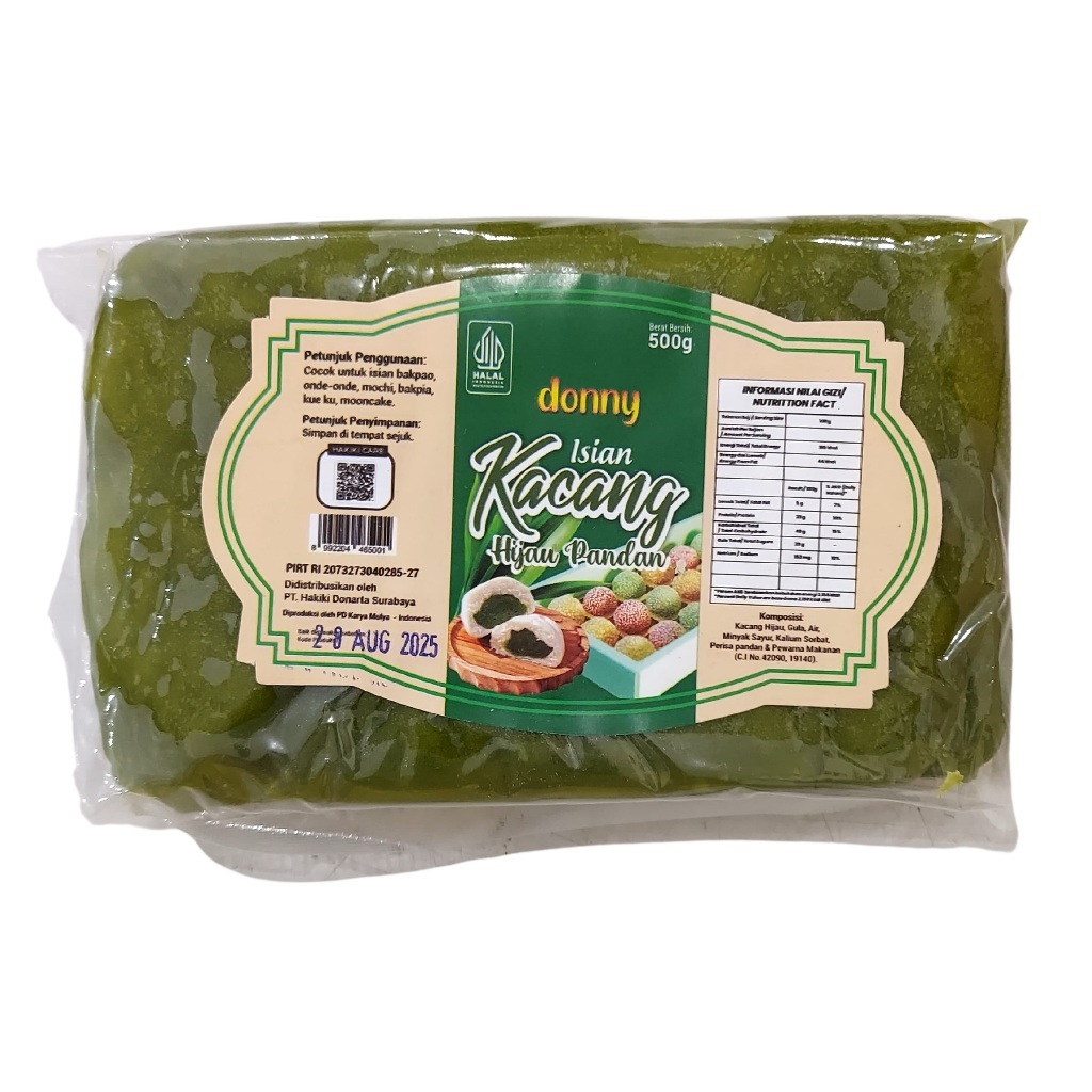 

[oddsolshop] pekanbaru/Donny Isian Kacang Hijau Pandan 500GR Bahan Kue Baking Mix Selai Olesan Roti