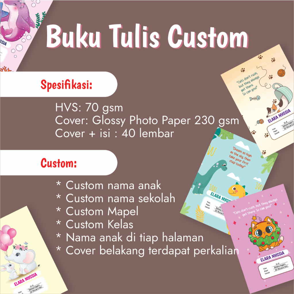 

Buku Tulis Custom Nama-Buku Tulis Sekolah Custom Nama Anak Murah-Sampul Buku Custom Custom Aneka Tema