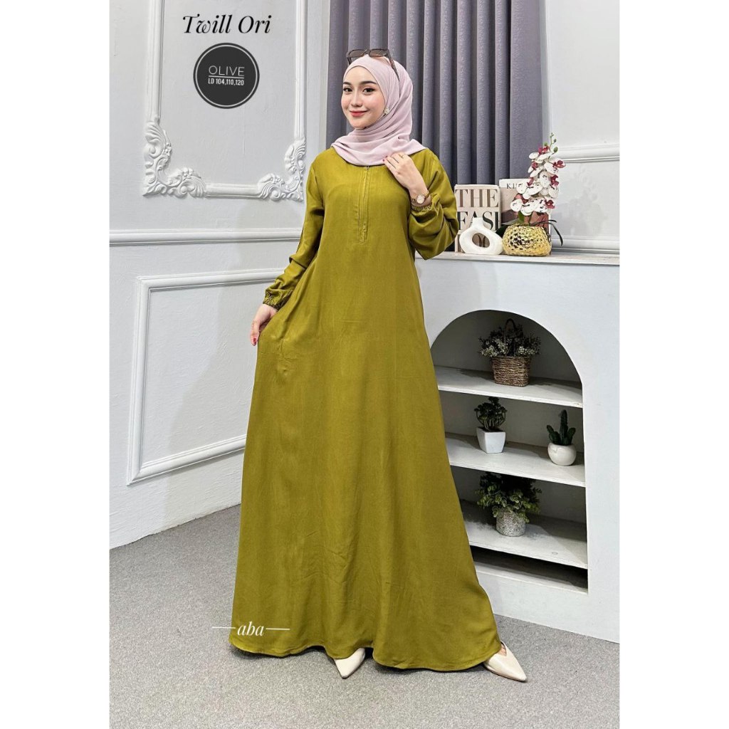 NikmatBatik - Baju wanita terbaru 2024 / gamis polos warna premium / bahan twill ori / muslim muslim