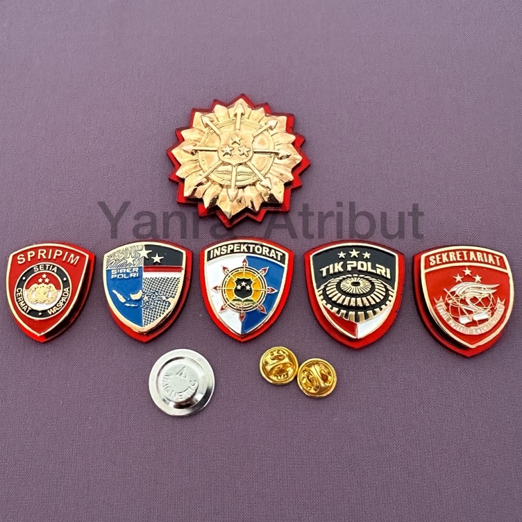 KODE X57A Pin Brivet Siber  pin Spripim  pin brevet Inspektorat  pin Sekretariat  pin Tik Polri Magn