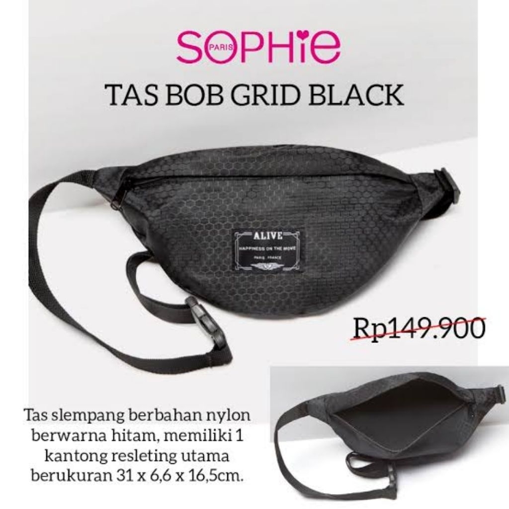 TAS PRIA BOB GRID BLACK ALIVE SOPHIE MARTIN PARIS