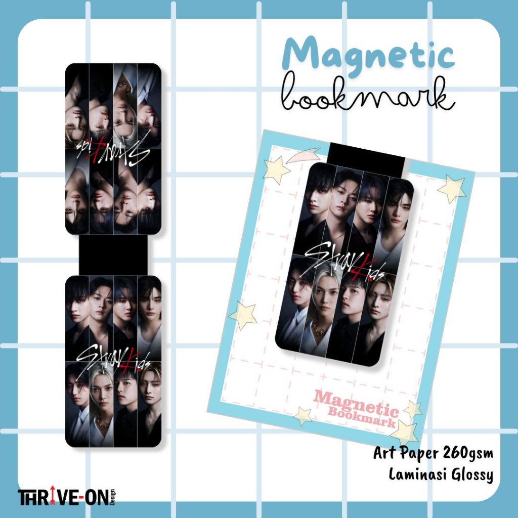

Magnetic Bookmark / Pembatas Buku Magnet KPOP Stray Kids