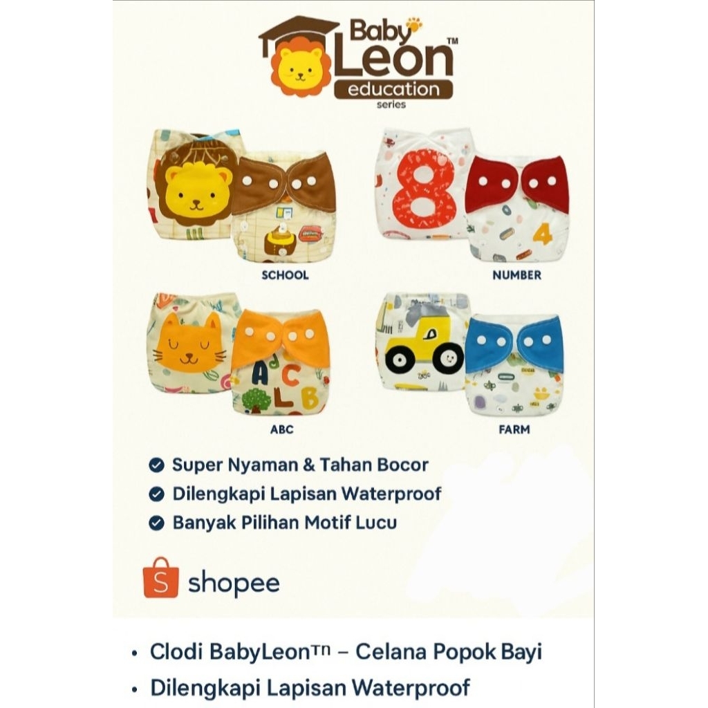 Clodi BabyLeon™ – Celana Popok Bayi Tanpa Insert
