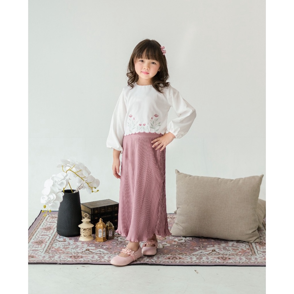 KODE Y39I KAMELA PLEATS SET  Hunny Bunny  Setelan Atasan dan Rok Anak  Baju Muslim  Pakaian Bordir R