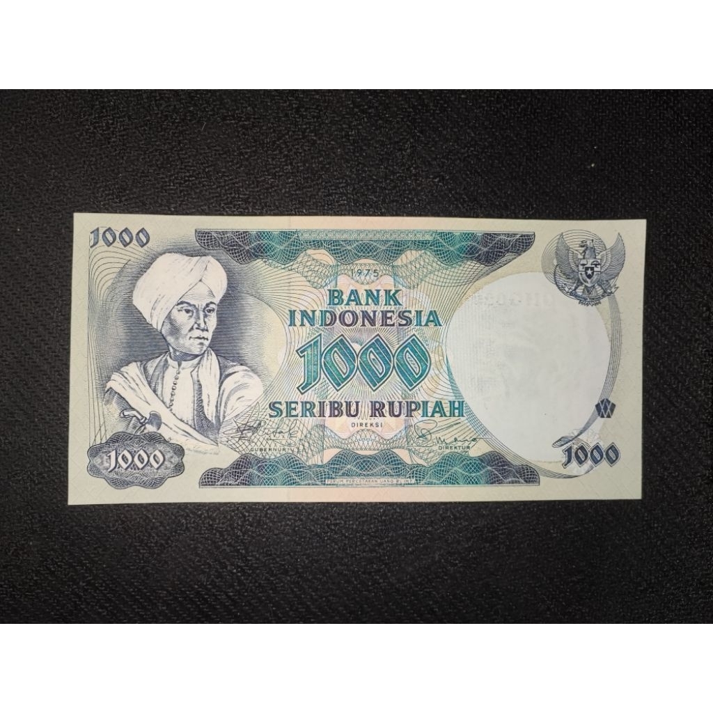 Uang Kuno Indonesia 1000 Rupiah Diponegoro Tahun 1975 | UNC | Gress