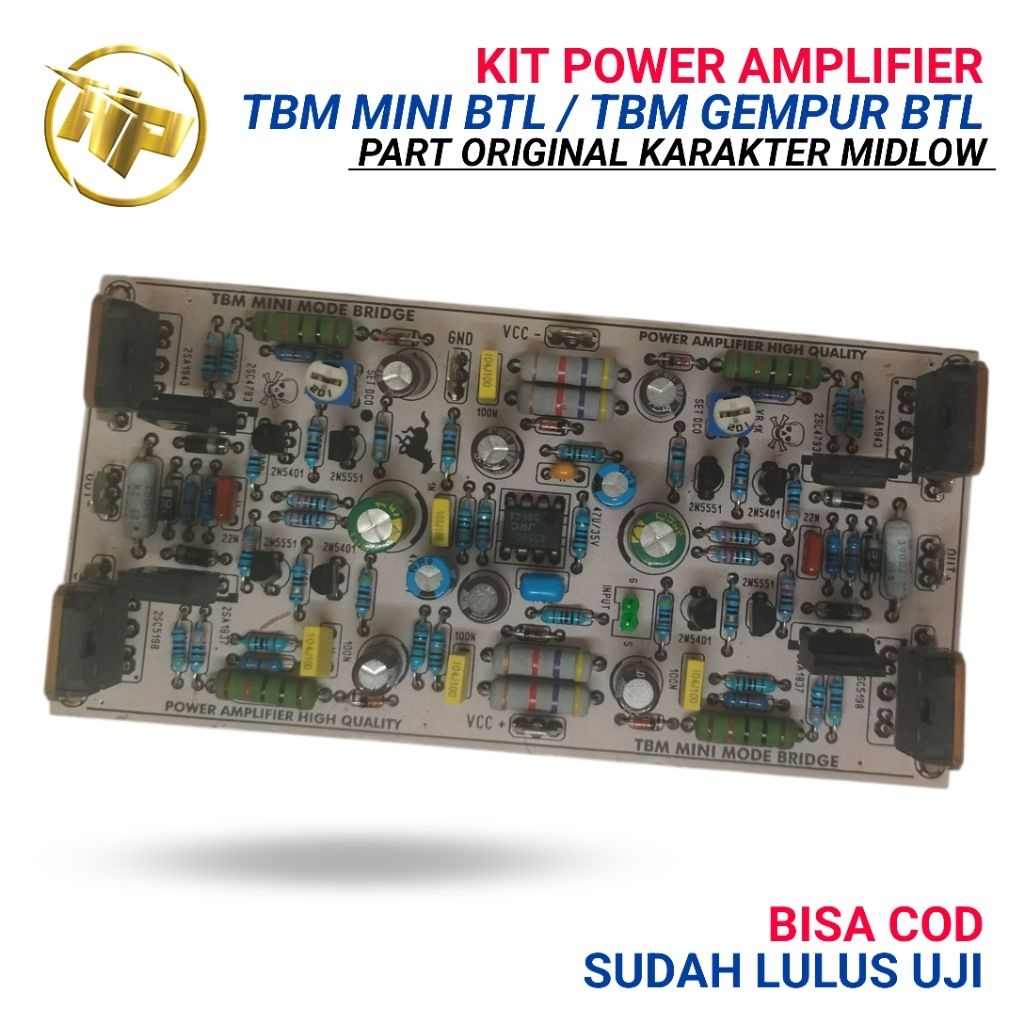NUR PCB - Kit power amplifier tbm mini btl bridge - kit tbm gempur - tbm gempur bridge - lowsub