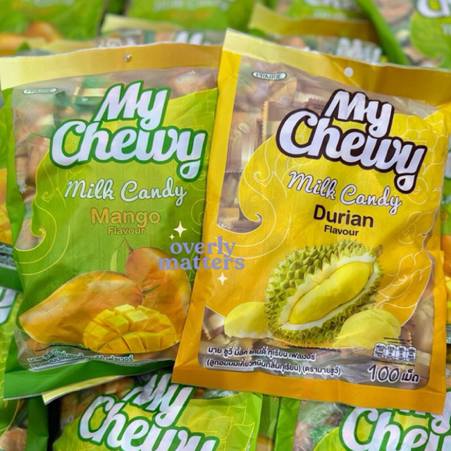 

[READY KIRIM] My Chewy Milk Candy Durian & Mango Flavor // Permen Thailand isi 100pcs 360gr