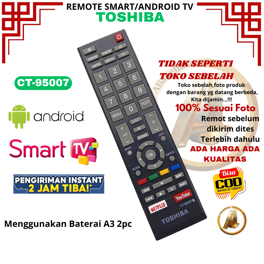 Remot Remote SMART TV TOSHIBA REGZA ANDROID TV CT-95007