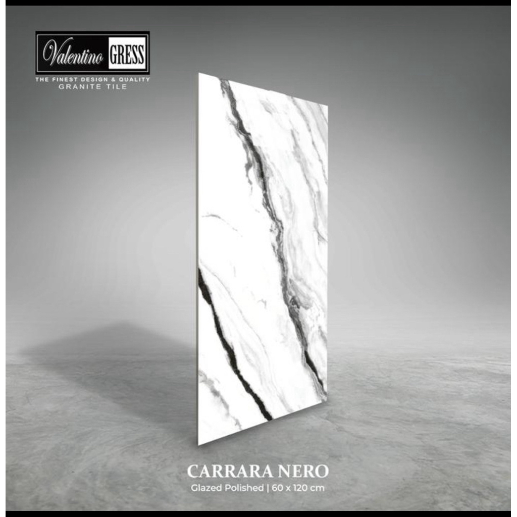 GRANIT LANTAI 60x120 CARARA NERO VALENTINO GRESS