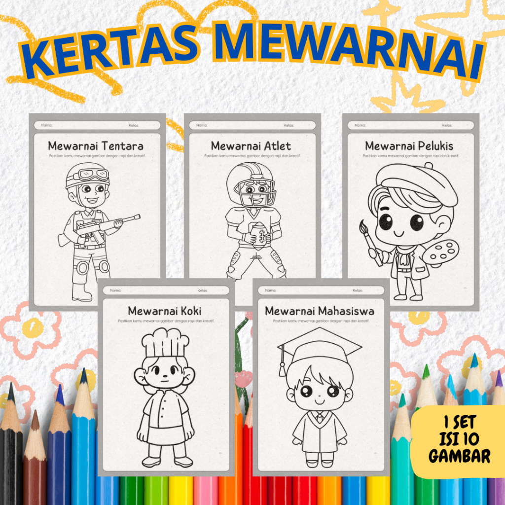 

KERTAS MEWARNAI ISI 10 A4 UNTUK ANAK – UKURAN A4 KHUSUS MEWARNAI – COLORING SHEETS