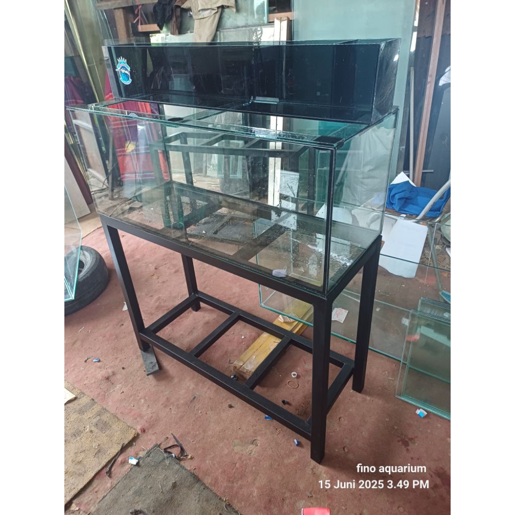 Aquarium kaca 100x40x40 plus rak set
