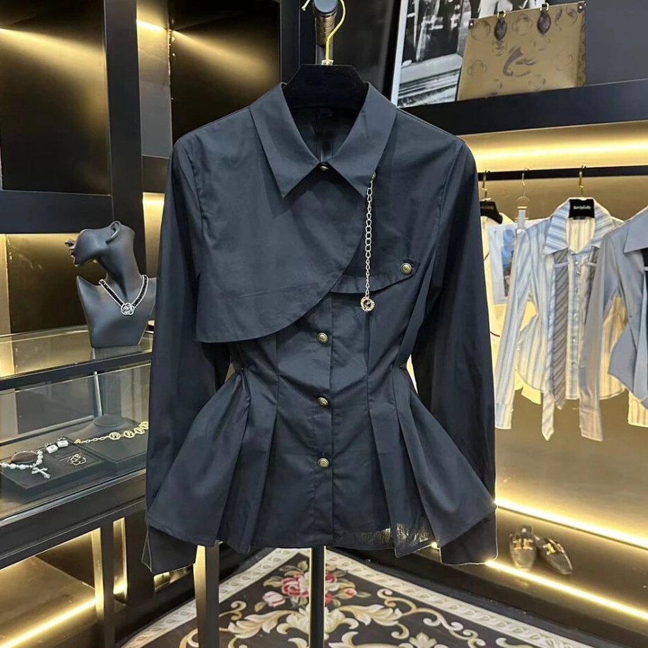 Kemeja Lengan Panjang Sambungan Payet Lengan Panjang Untuk Wanita  Baju Set Rok  Original By Classfi