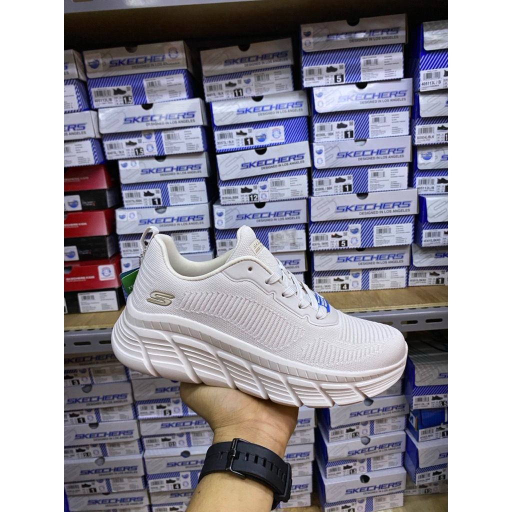 Sepatu skechers original wanita / Skechers Bobs b flex womens sneakers shoes -natural