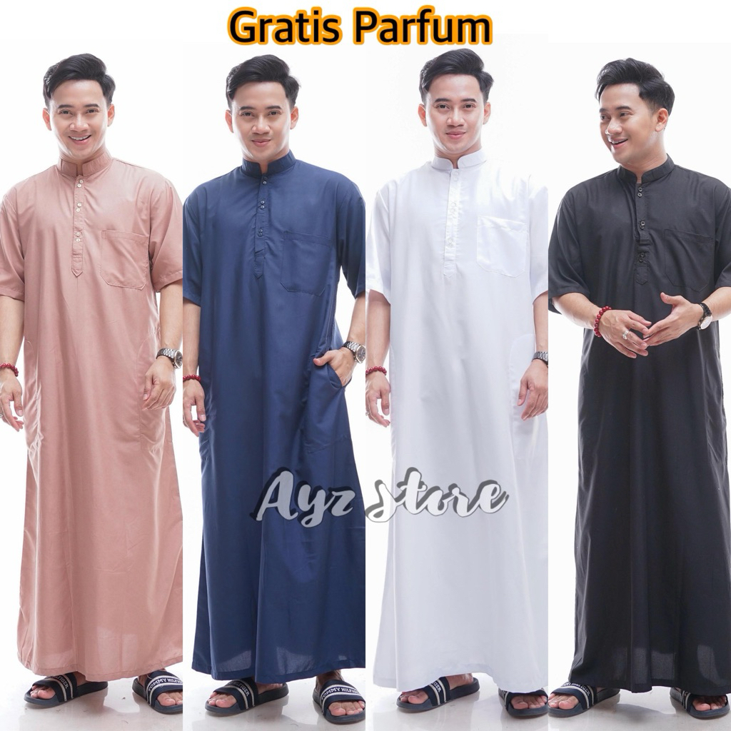 Jubah pria lengan pendek gamis pria lengan pendek jubah putih