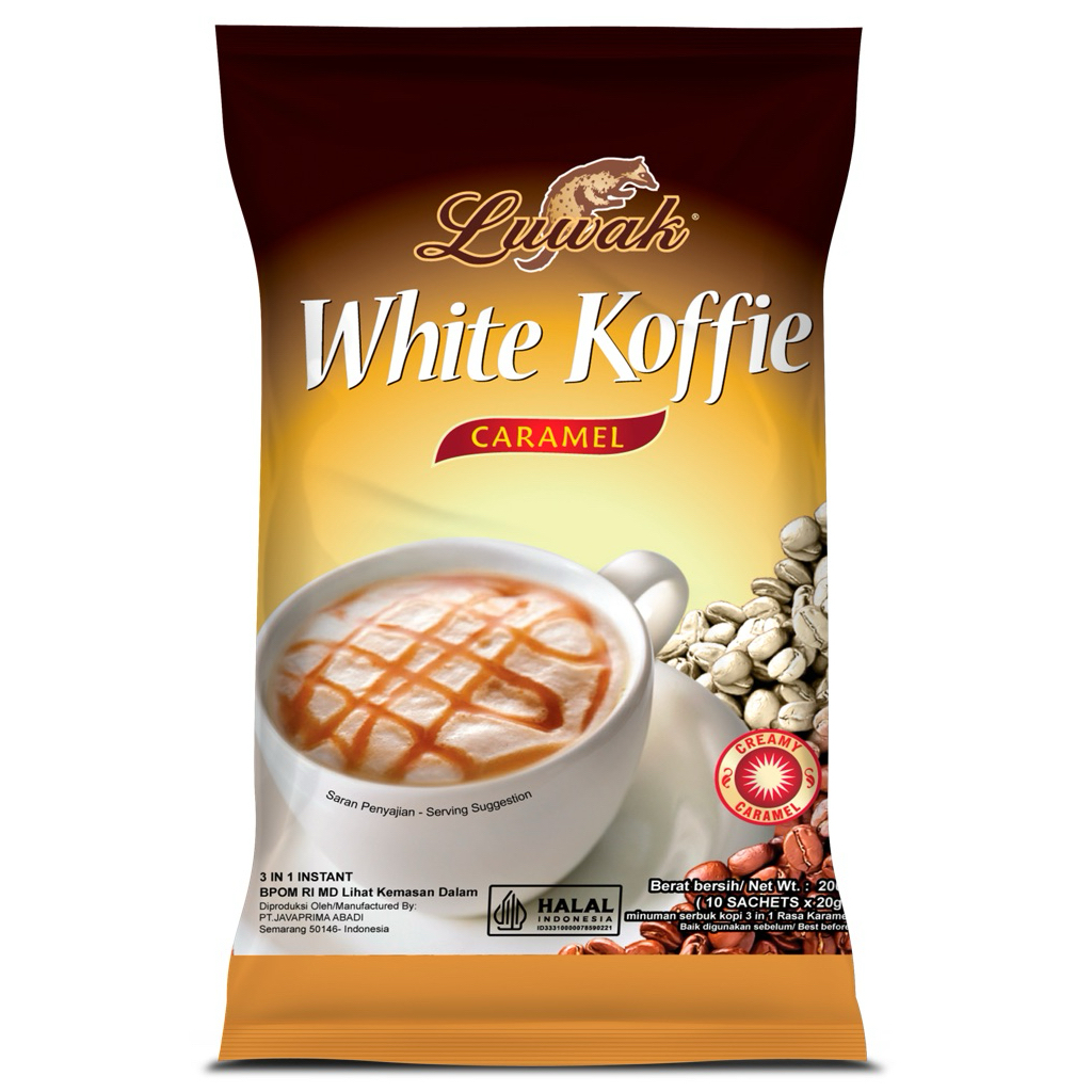 

Kopi Luwak White Koffie Rasa Caramel isi 10x20gr