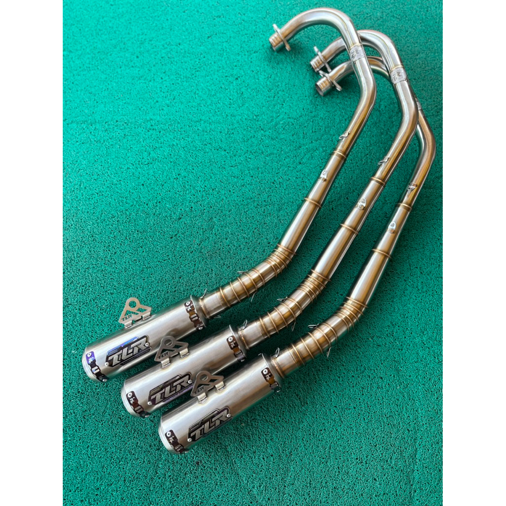 full system tiger slinser optimax P’25 kompetisi list dan emblem blue TLR factory muffler
