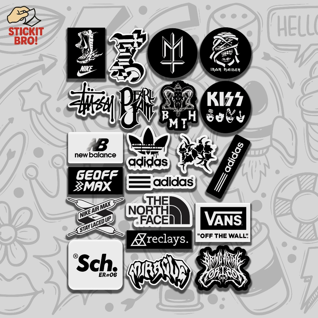

Sticker Pack HYPE BEAST VOL 12 Aesthetic Vynil Anti Air Potongan KissCut Tumblr Helm Laptop BLACK & WHITE