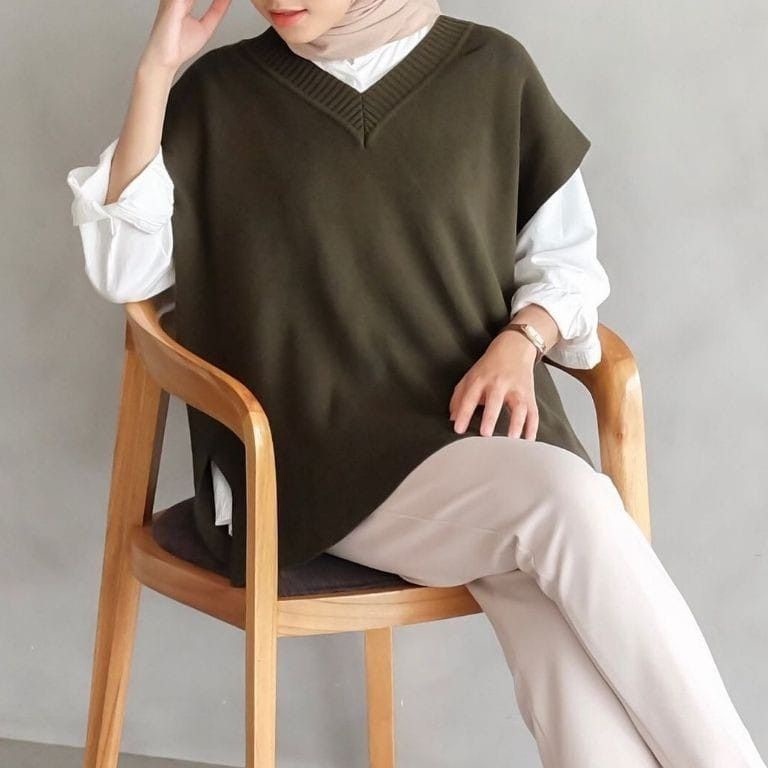 KODE O29I ARTWO MITA VEST  Rompi Rajut Premium Wanita Oversize Big Size Kekinian