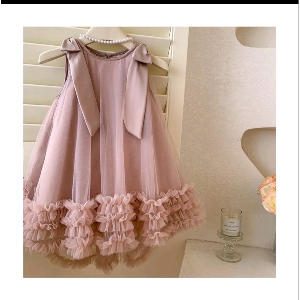 DRESS PREMIUM ANAK 2-7 TAHUN, GAUN ANAK PEREMPUAN TILLE PESTA ELEGAN BALITA ULANG TAHUN BIRTHDAY GAU