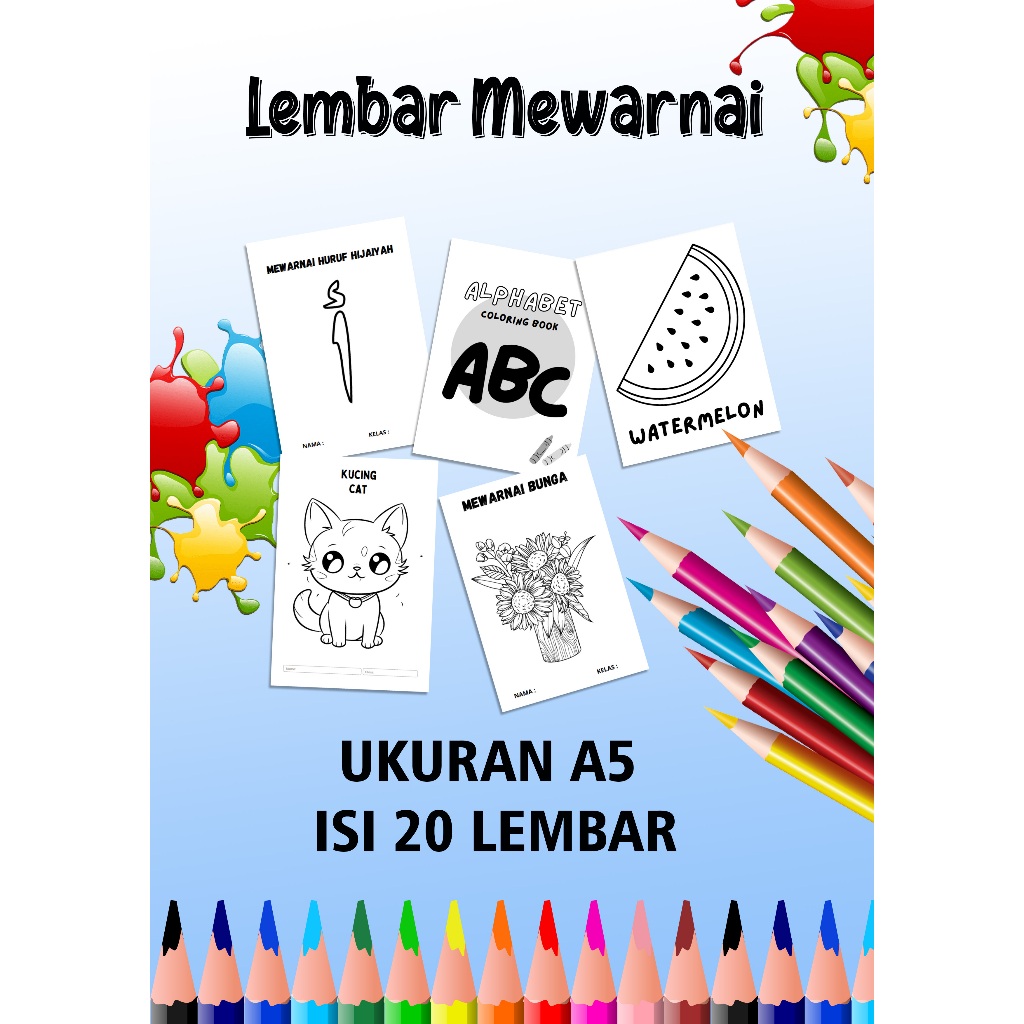 

LEMBAR MEWARNAI ANAK UKURAN A5