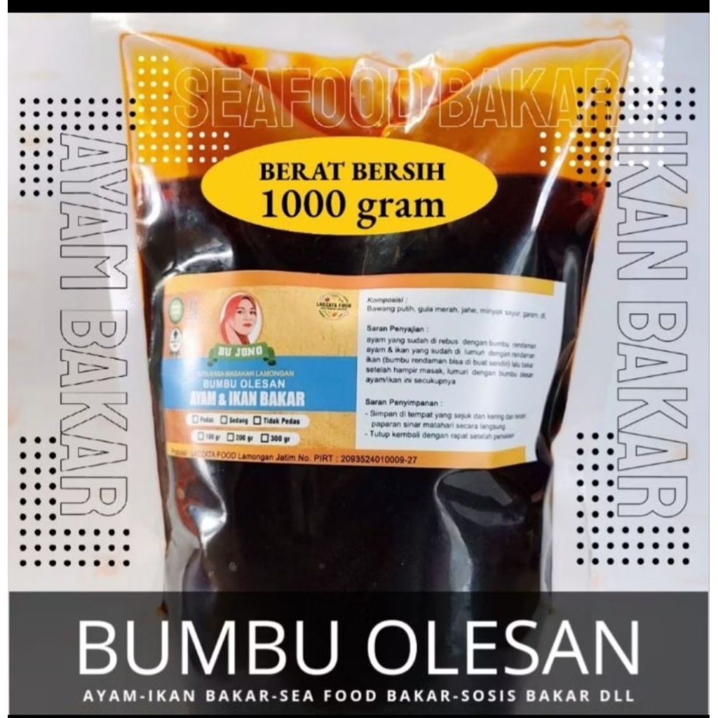 

1000 gram bumbu oles ayam/ikan bakar Bu jono