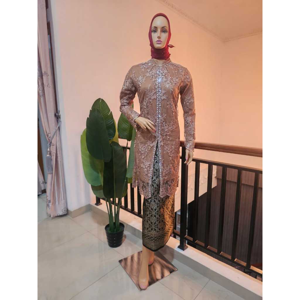 Setelan tuni payet rok lilit songket | Setelan songket kondangan | Atasan tunik rok songket