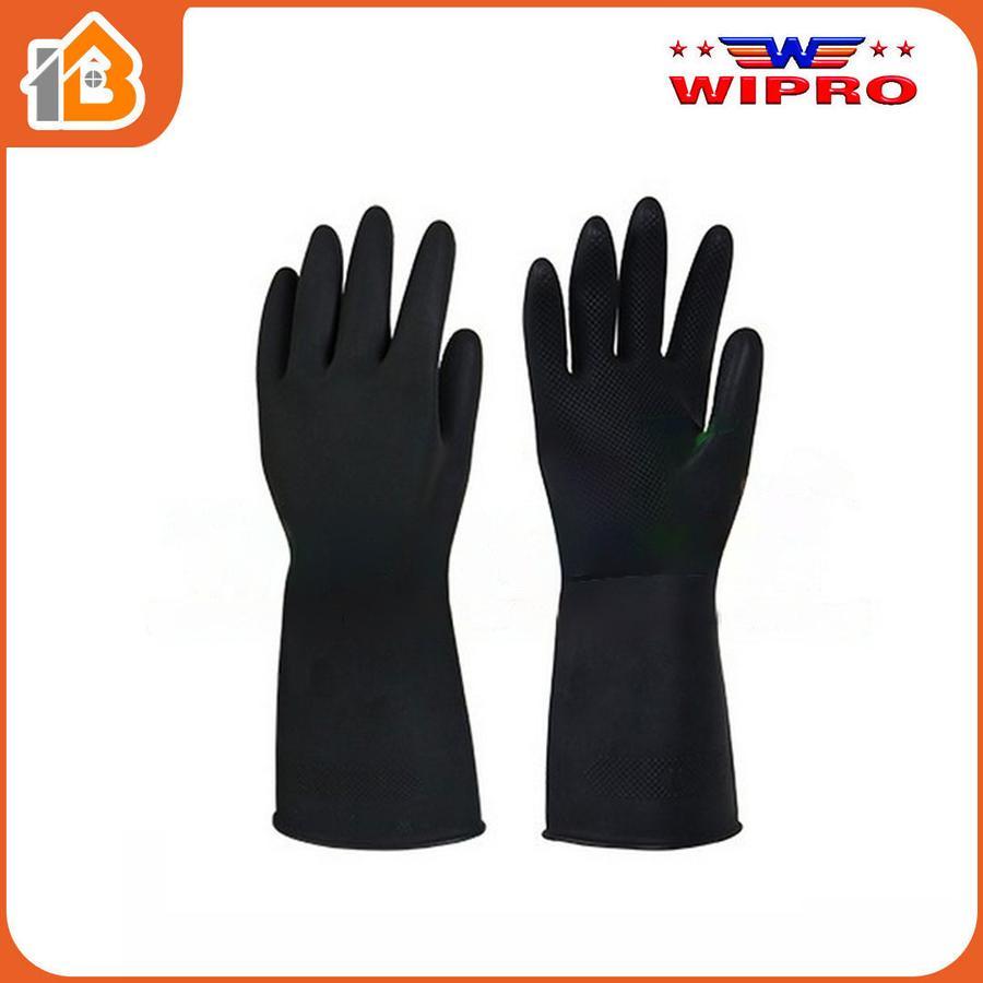 WIPRO STR85L RUBBER GLOVES SARUNG TANGAN KARET HITAM L