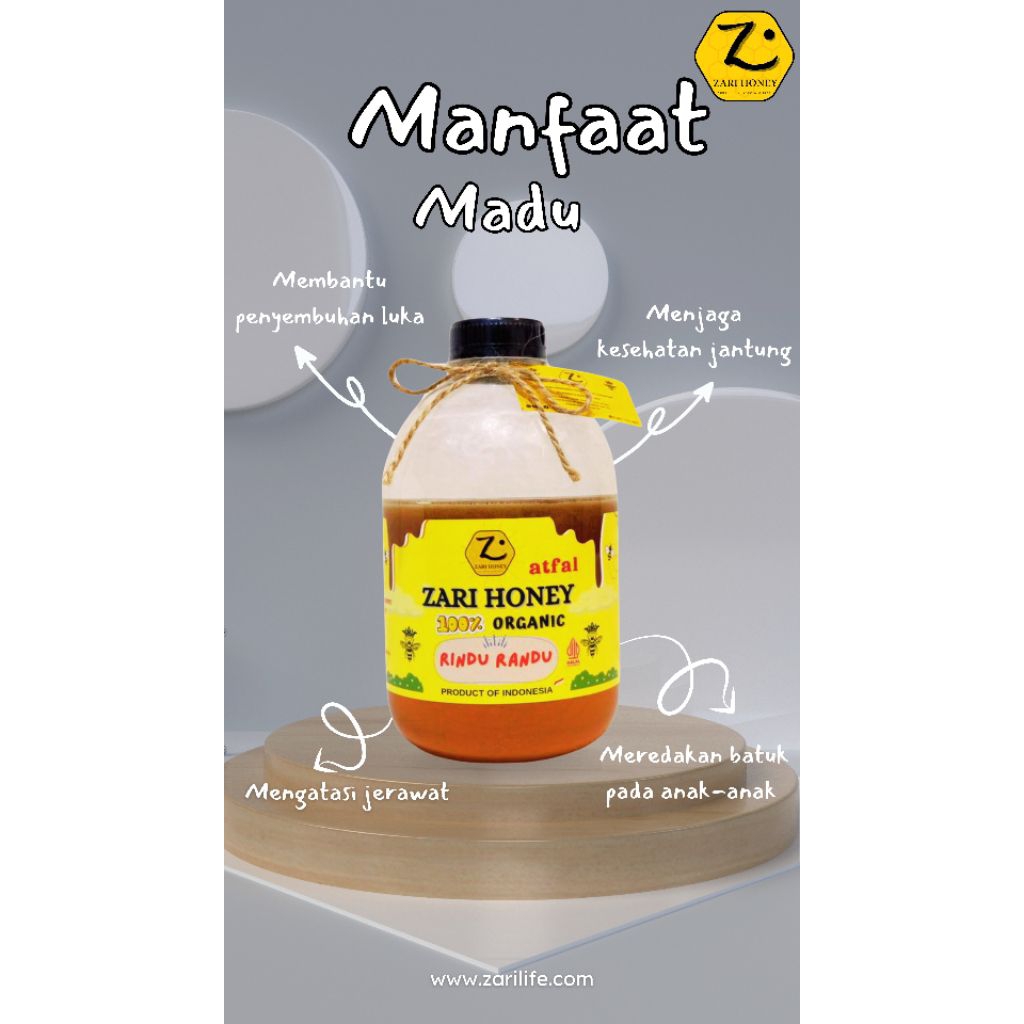 

Madu Hutan Murni Asli Alami 1000gram | ZARI HONEY Rindu Randu
