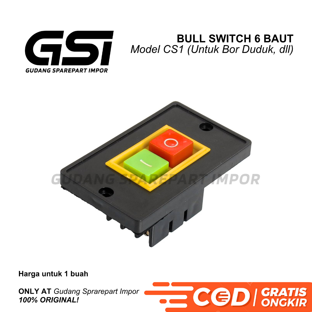 BULL Switch CS1 Jointer 6 Baut Bor Duduk / Saklar Tablesaw / Multifungsi Tahan Air / Waterproof