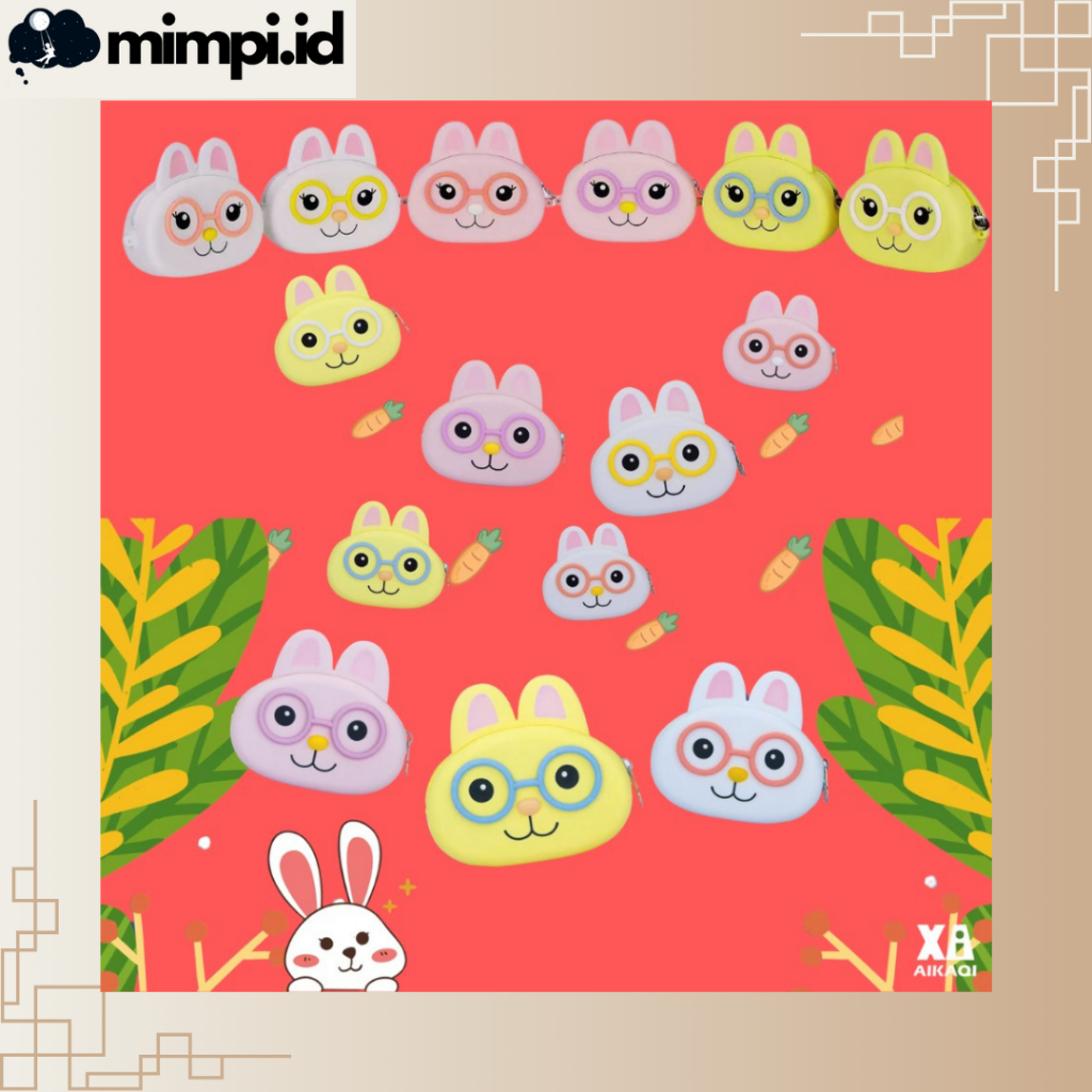 Dompet Koin Bahan Rubber Silikon Aneka Karakter Lucu Resleting