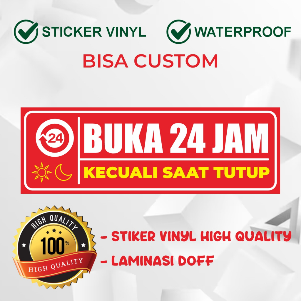 Stiker Warung Toko Buka 24 Jam