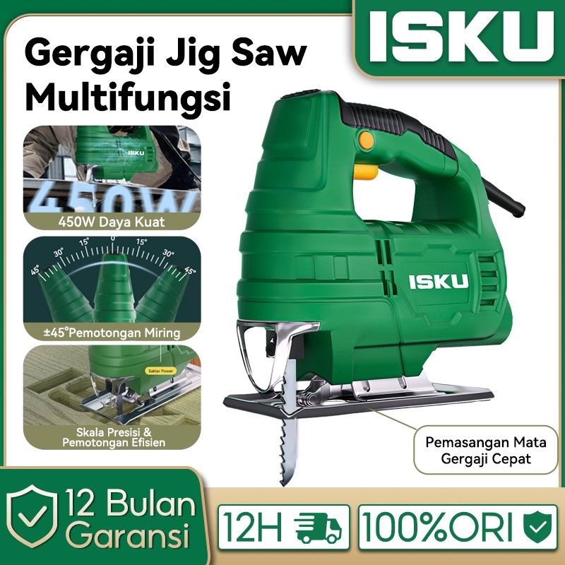 ISKU Mesin Jigsaw Gergaji Triplek Potong Kayu Listrik Jig Saw Mesin Potong Kayu Jigsaw Triplek Poton