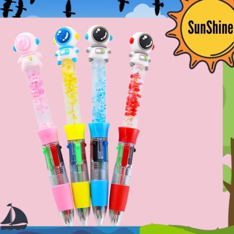 

Pulpen Mekanik Glitter 4 in 1 Color Astronot / Pulpen Karakter Astronot Glitter Warna 4 in 1 S9012