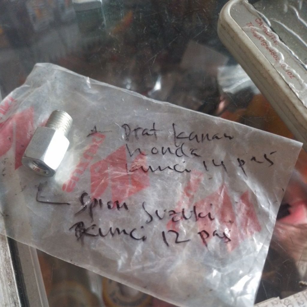 baut sambungan spion motor 12ke14/ ulir kunci 12 pas ke kunci 14 pas ulir kanan