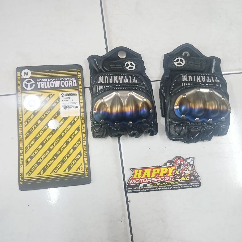 Sarung Tangan Gloves Yellow Corn YG-191S BK/SV Titanium