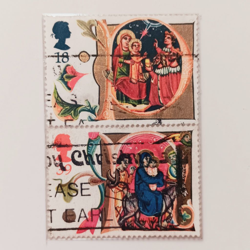 

(AB) Perangko Inggris Britania Raya Christmas 1991 - Illuminated Letters Set 2 pcs Used