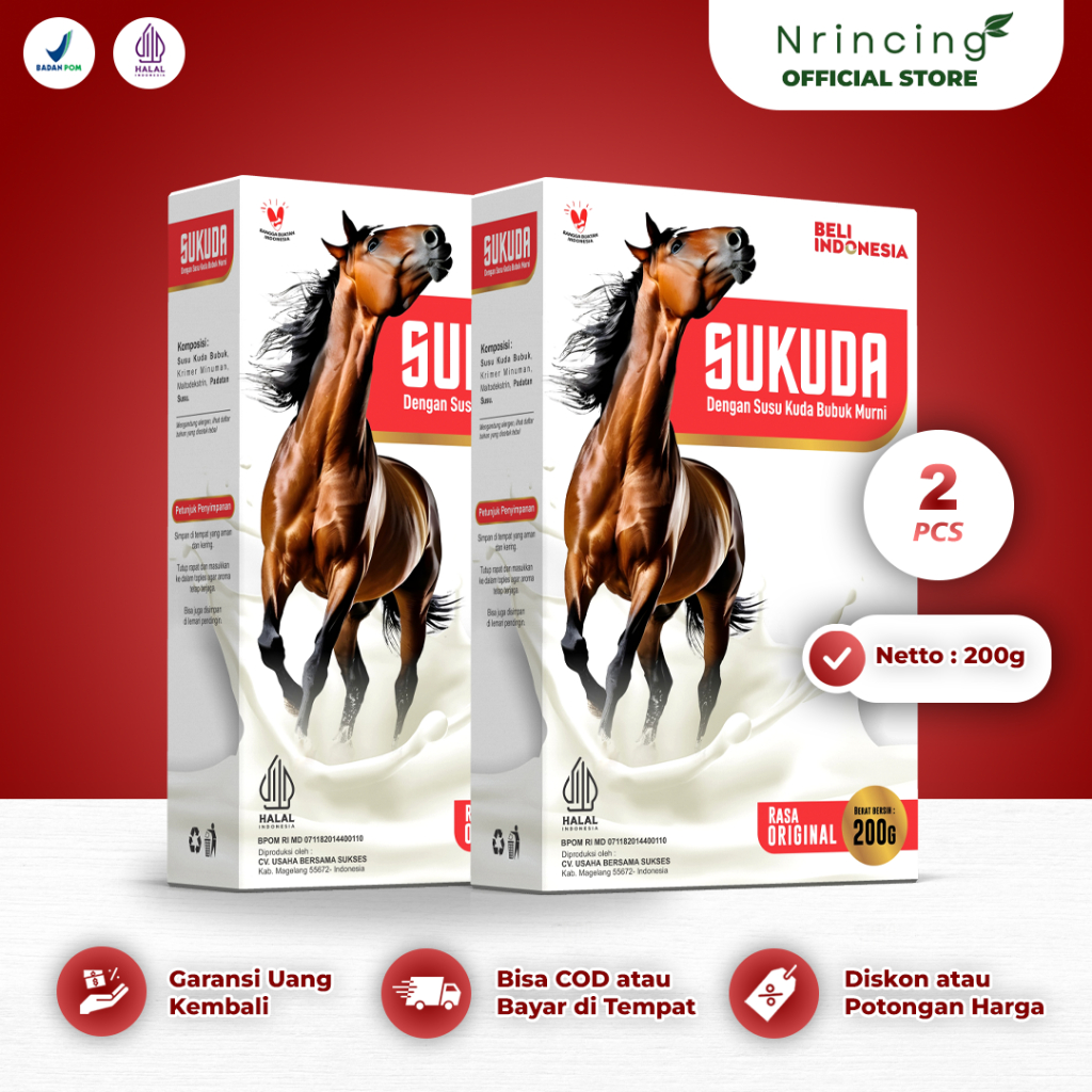 

Sukuda 2 Box Susu Kuda Liar Lombok Bubuk Kolostrum Murni Original 200 Gram