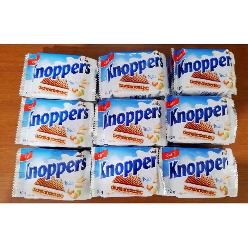 

KNOPPERS WAFER MILK COKLAT HAZELNUT GERMANY 3X25GRAM