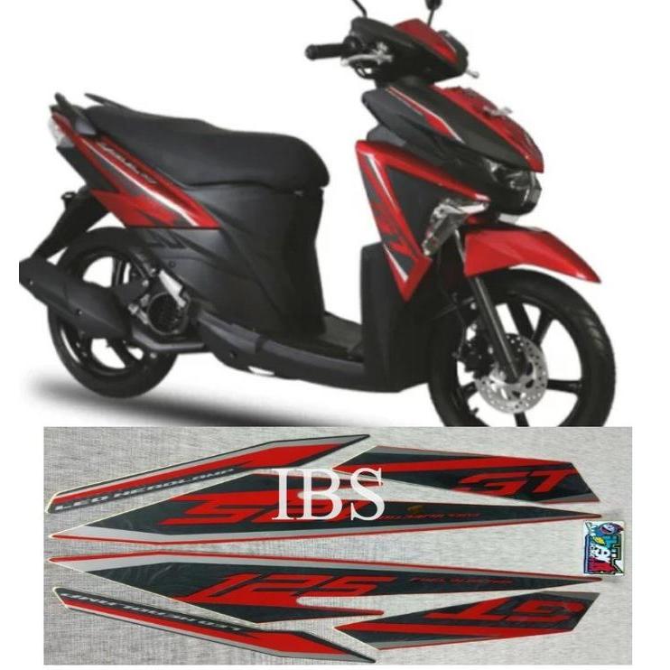 STRIPING MIO SOUL GT MERAH 2016 STIKER ORI YAMAHA POLET